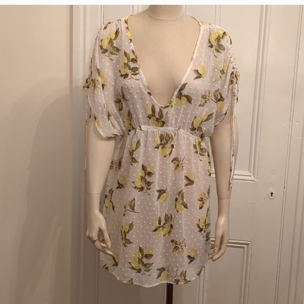 3/$13 Lemon print Sheer Cover up, XL